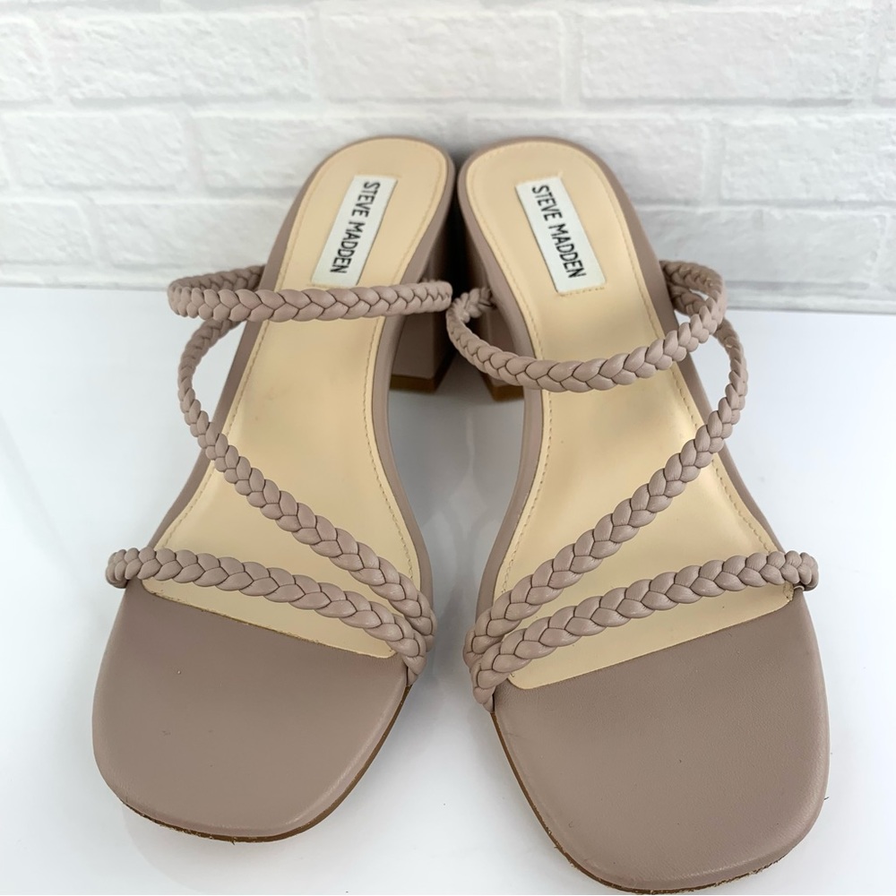 Steve Madden Inntro Braided Slip-On chunky Heels Size 9